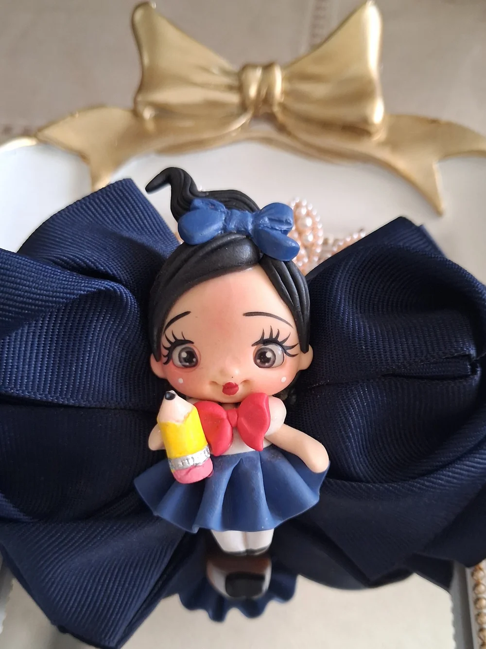 Pink , Light Pink ,White ,navy Blue Girls' Hair Bow Clip - Kids Accessories